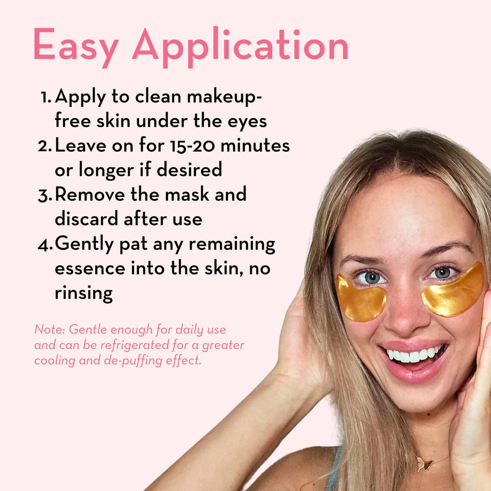 Elizabeth Mott 24K Gold Under Eye Patches with gold-infused formula adds a luminous, spa-like brightness
