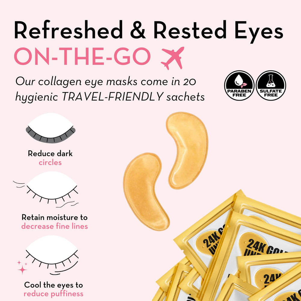 Elizabeth Mott 24K Gold Under Eye Patches during a 20-minute session refreshes tired-looking under-eye skin