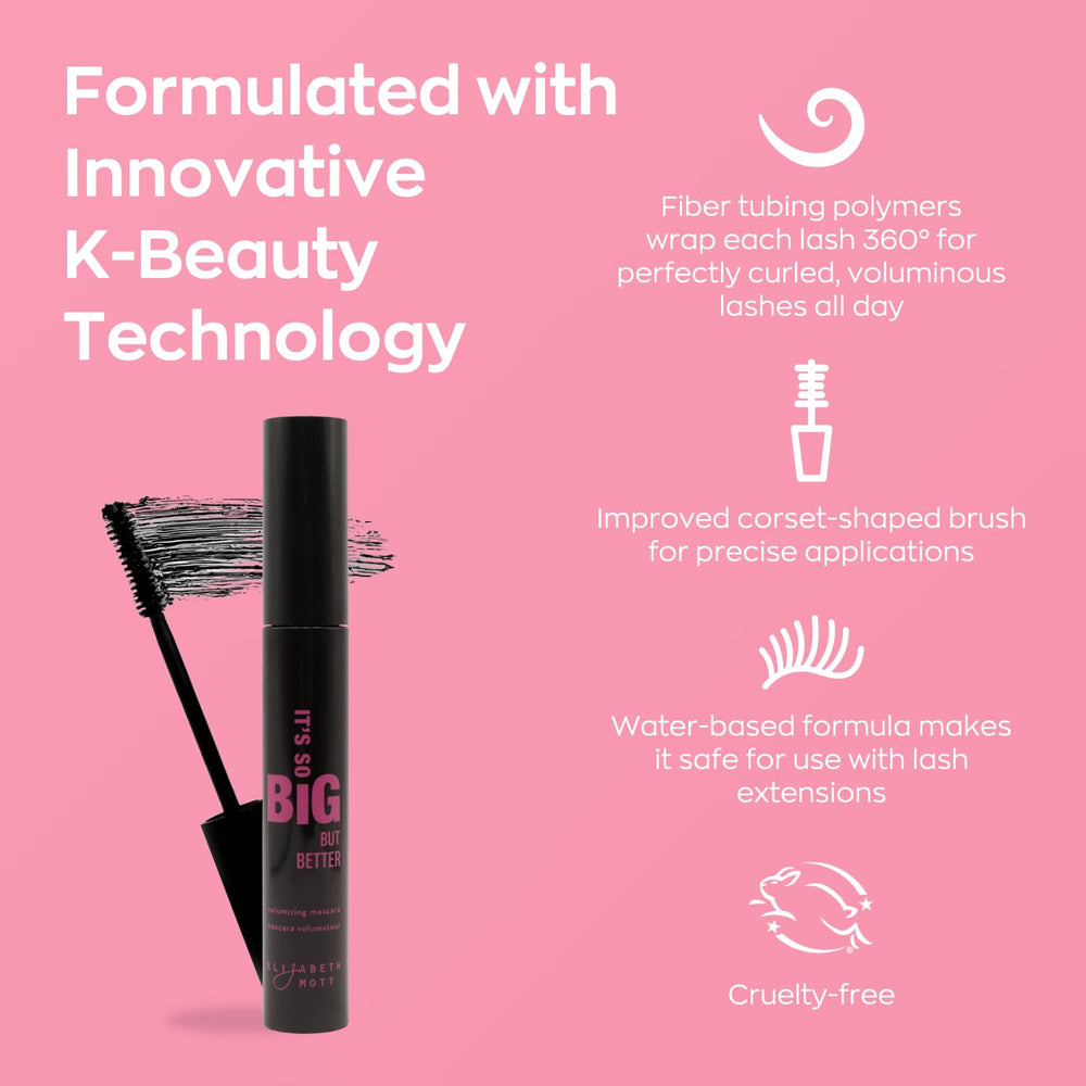 Elizabeth Mott mascara wand with hourglass shape for precise length