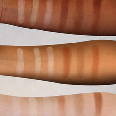 Elizabeth Mott bronzer contour palette three highlighting shades for a luminous, natural glow.