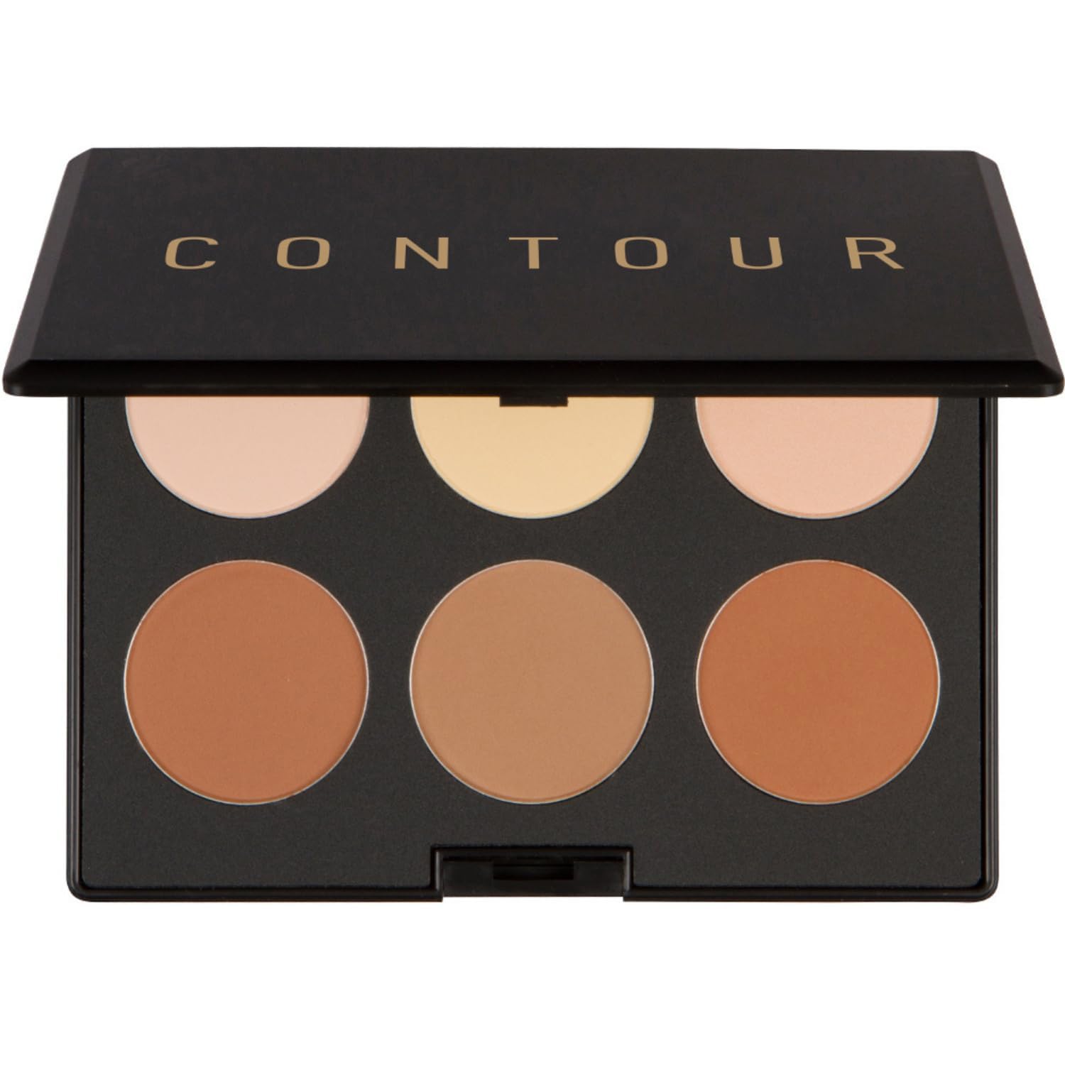 Elizabeth Mott bronzer contour palette packshot with six blendable shades for all skin tones.