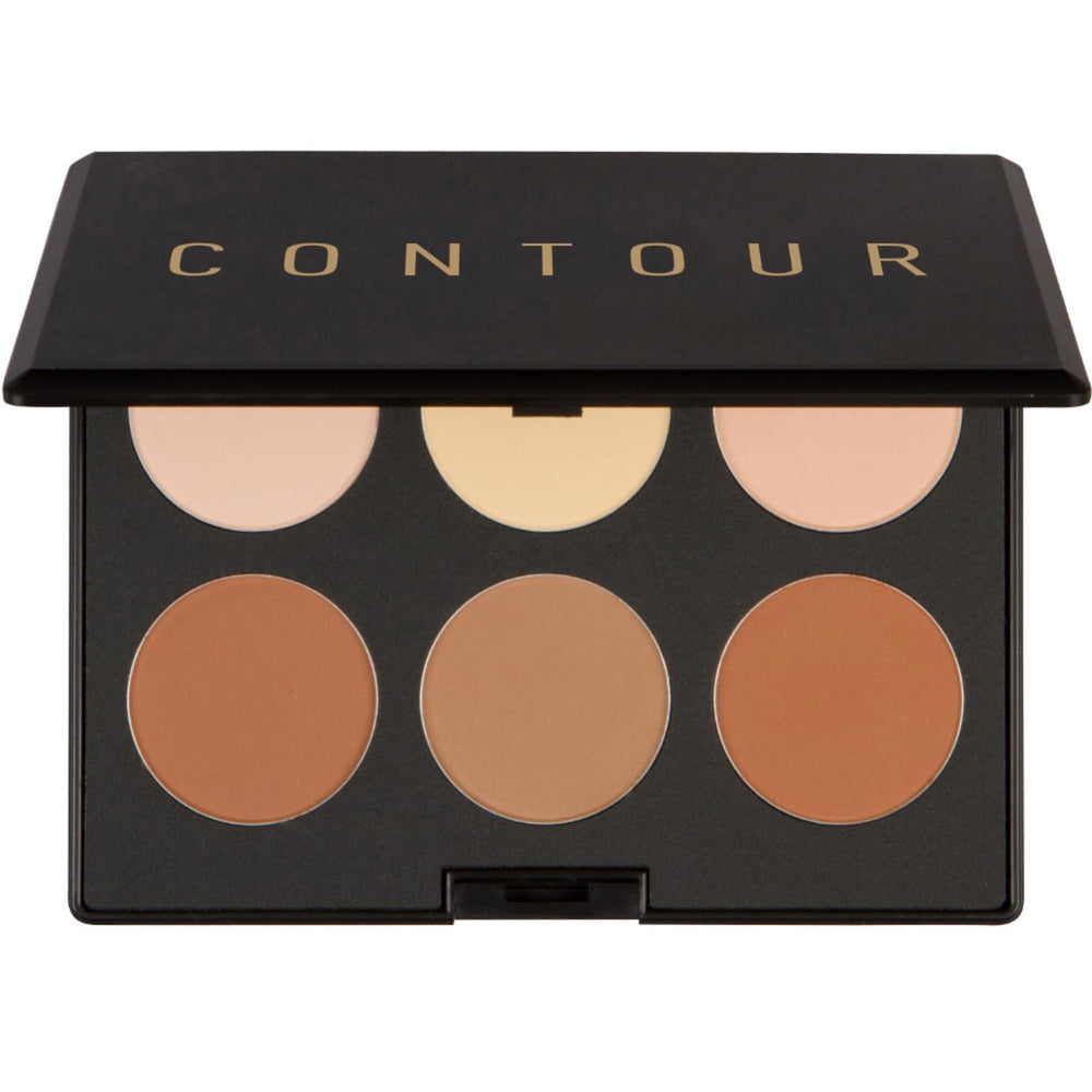 Elizabeth Mott bronzer contour palette packshot with six blendable shades for all skin tones.