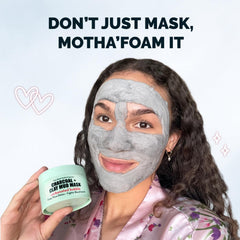 Elizabeth Mott Carbonated Bubble Detox Mask close-up reveals charcoal detox action.