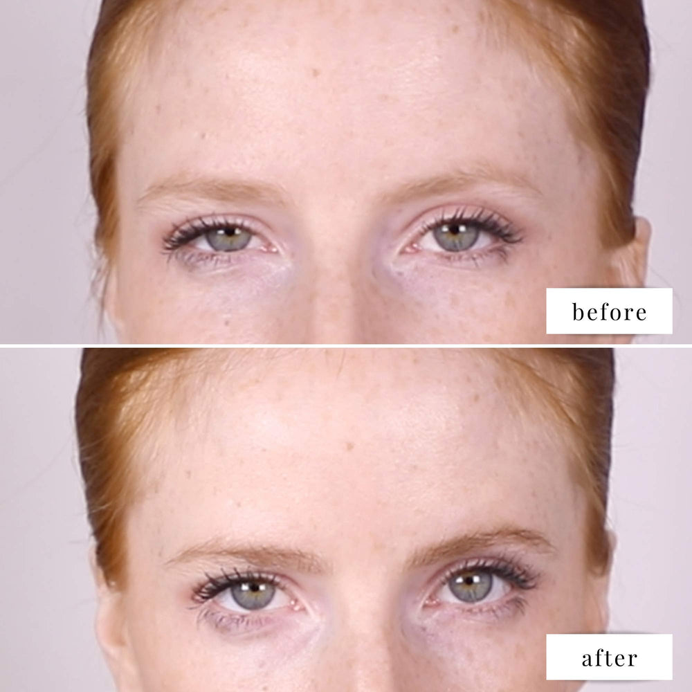 Elizabeth Mott eyebrow gel film-forming polymer closeup signals durable, natural-looking brows.