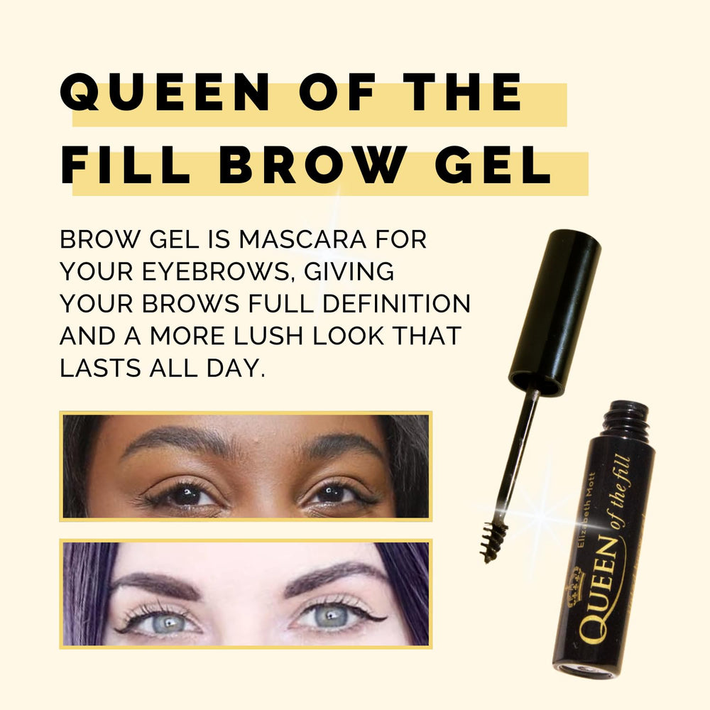 Elizabeth Mott brow gel closeup emphasizes hair-like texture for a natural look