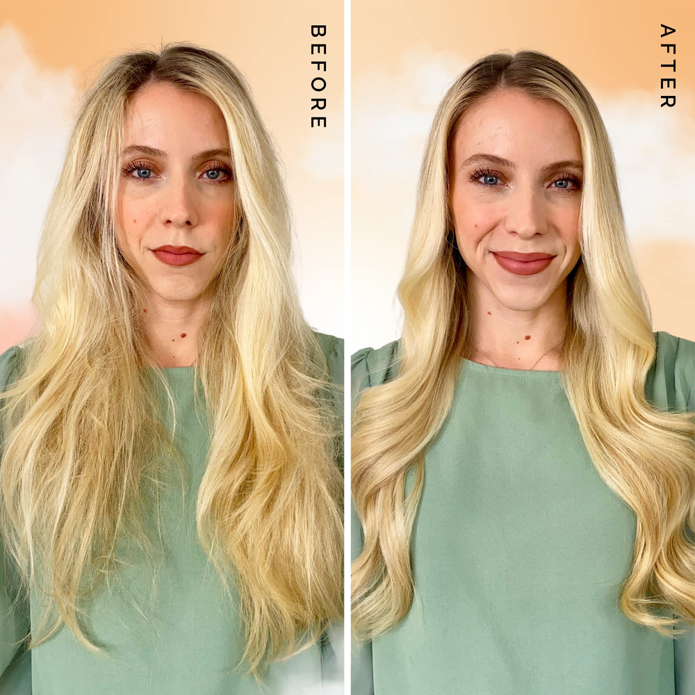 Elizabeth Mott hair oil helps tame dry, frizzy hair for manageability.