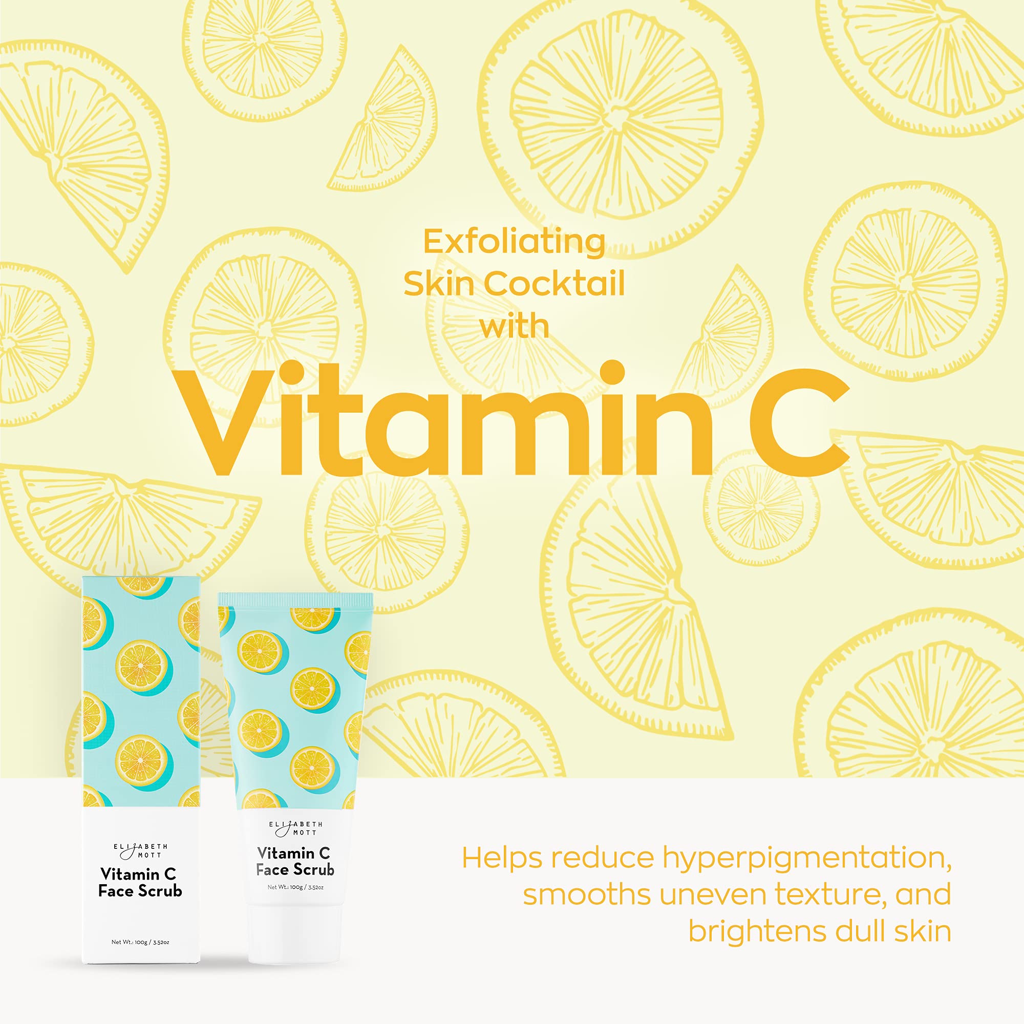 Elizabeth Mott Sure Thing Vitamin C Face Scrub being rinsed to reveal pore-cleaned skin