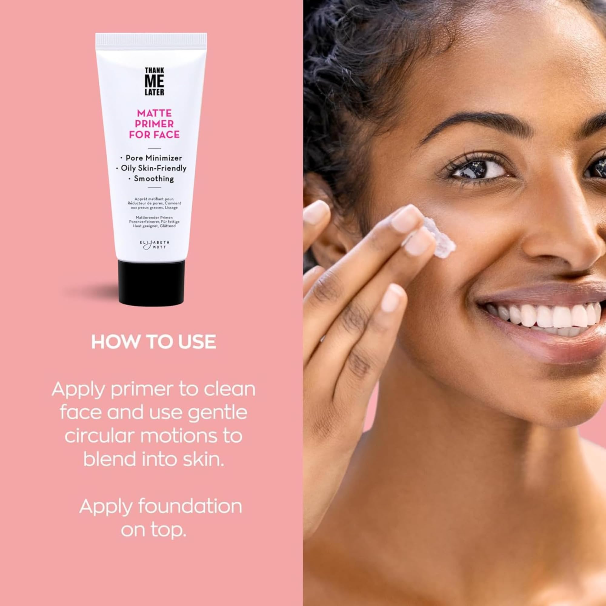 Elizabeth Mott Thank Me Later eye primer application supports crease prevention for vibrant shadows