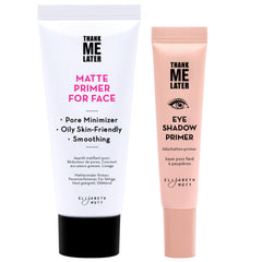 Elizabeth Mott Thank Me Later face primer bottle shows a silky matte base for long-lasting wear