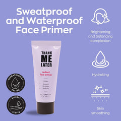 Elizabeth Mott Thank Me Later Radiant Face Primer texture—lightweight, non-greasy formula for all-day wear.