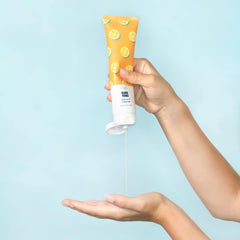 Elizabeth Mott Vitamin C Facial Cleanser close-up texture cushiony gel lather for gentle cleansing.