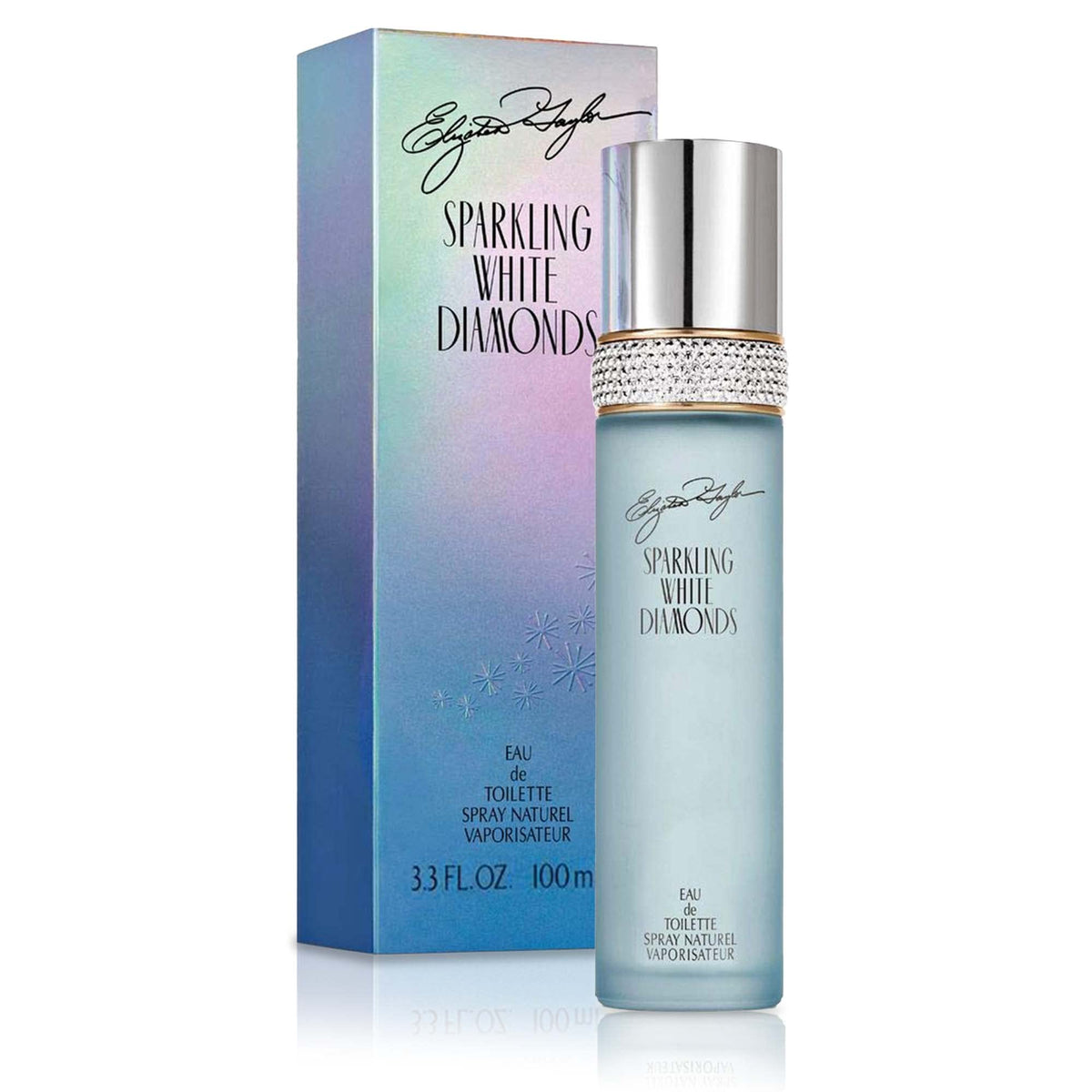 Elizabeth Taylor Sparkling White Diamonds bottle front for evening wear