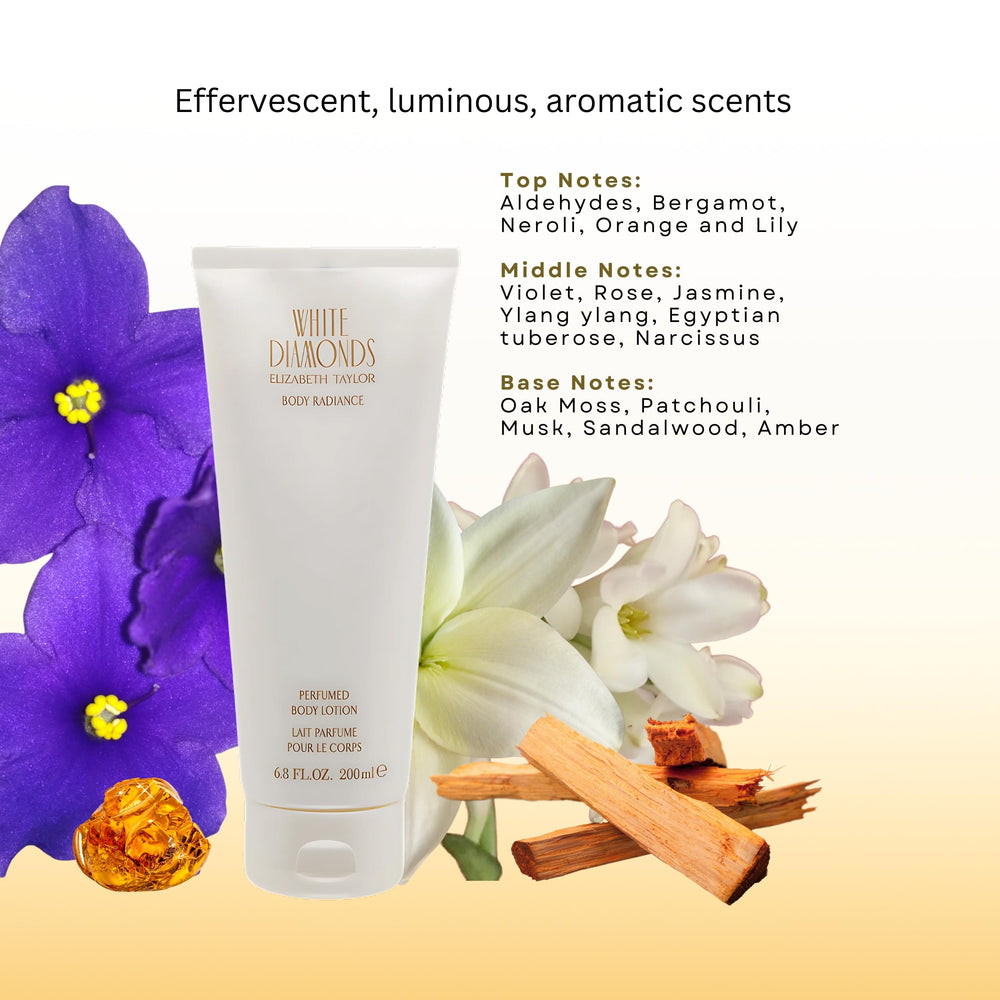 Daily-use Elizabeth Taylor White Diamonds bottle applied to skin
