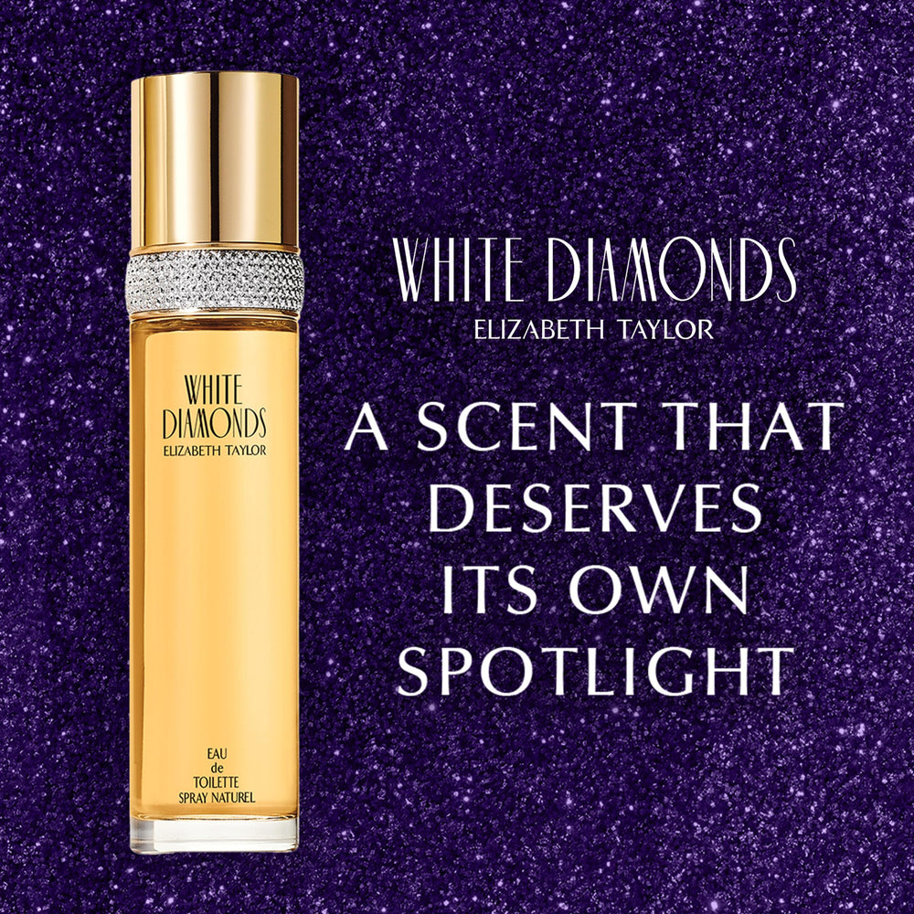 Elizabeth Taylor White Diamonds dry-down blends amber and sandalwood for lasting warmth.