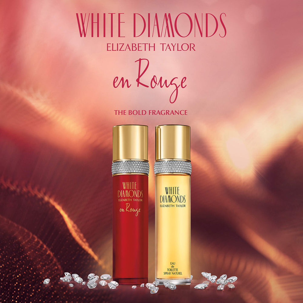 Elizabeth Taylor White Diamonds En Rouge cap close — refined bottle detail for special occasions