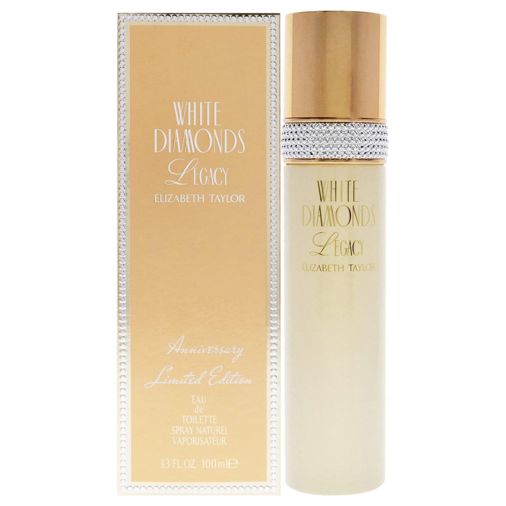Elizabeth Taylor White Diamonds Legacy bottle front conveys timeless elegance for evening wear