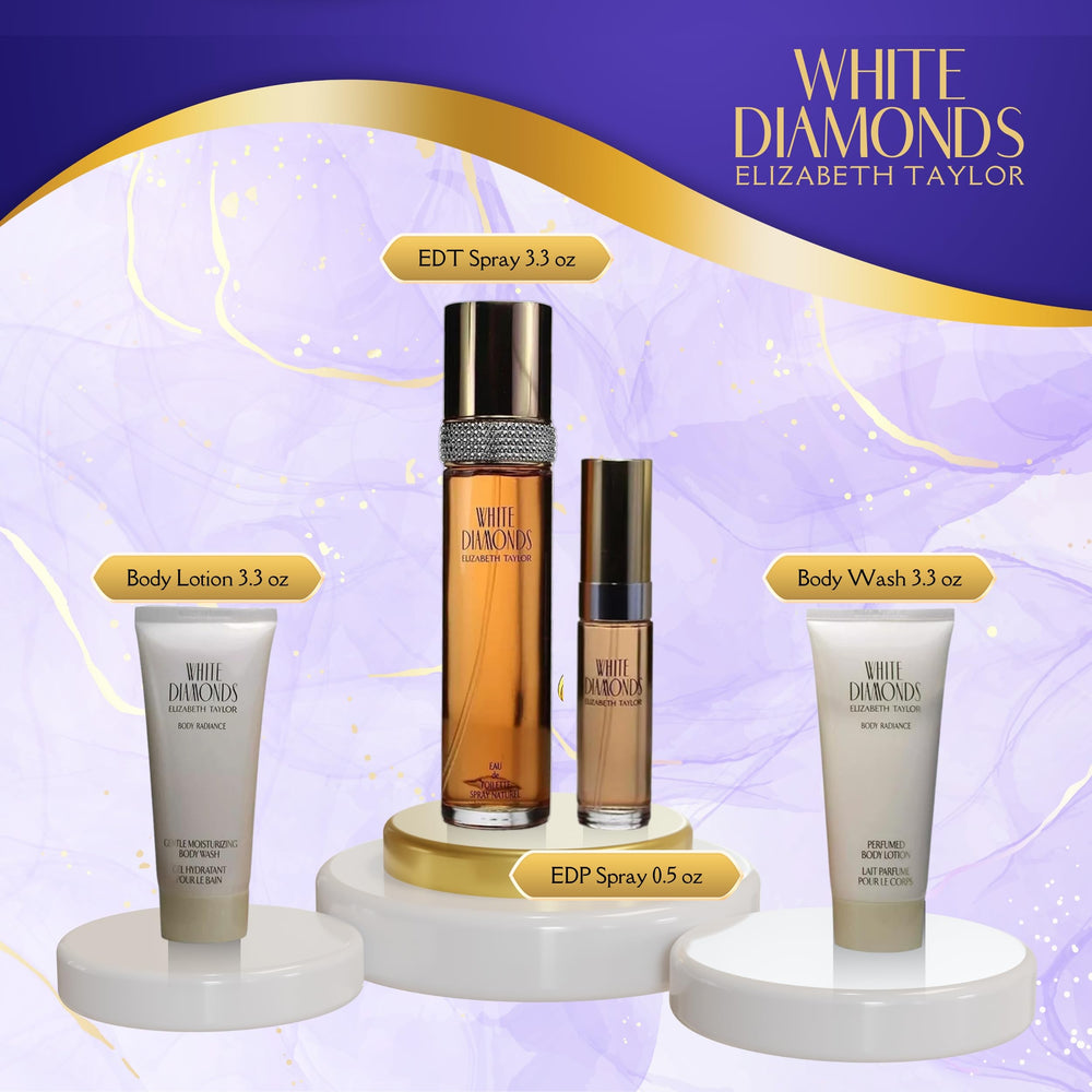Elizabeth Taylor White Diamonds mini EDP spray provides a portable fragrance companion.