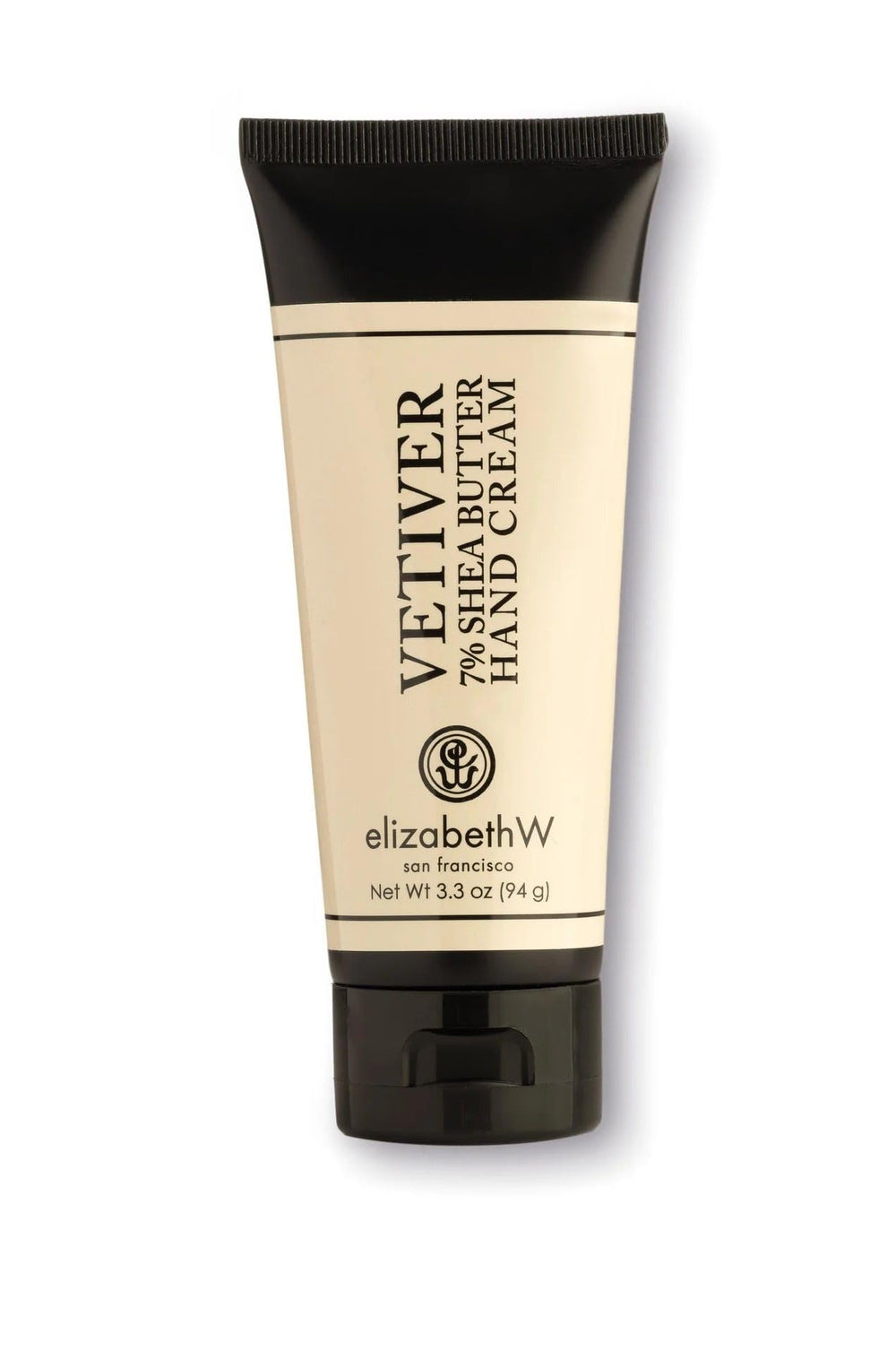 Elizabeth W hand cream texture close-up with vetiver and citrus notes for smooth skin.