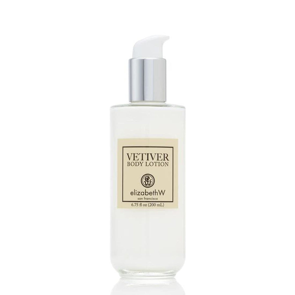 Elizabeth W Vetiver Body Lotion texture on skin delivering light, fast-absorbing moisture.