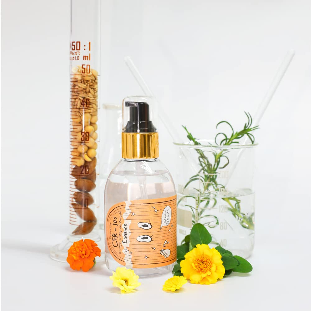 Elizavecca CER-100 pour application close-up highlighting smooth, conditioned hair