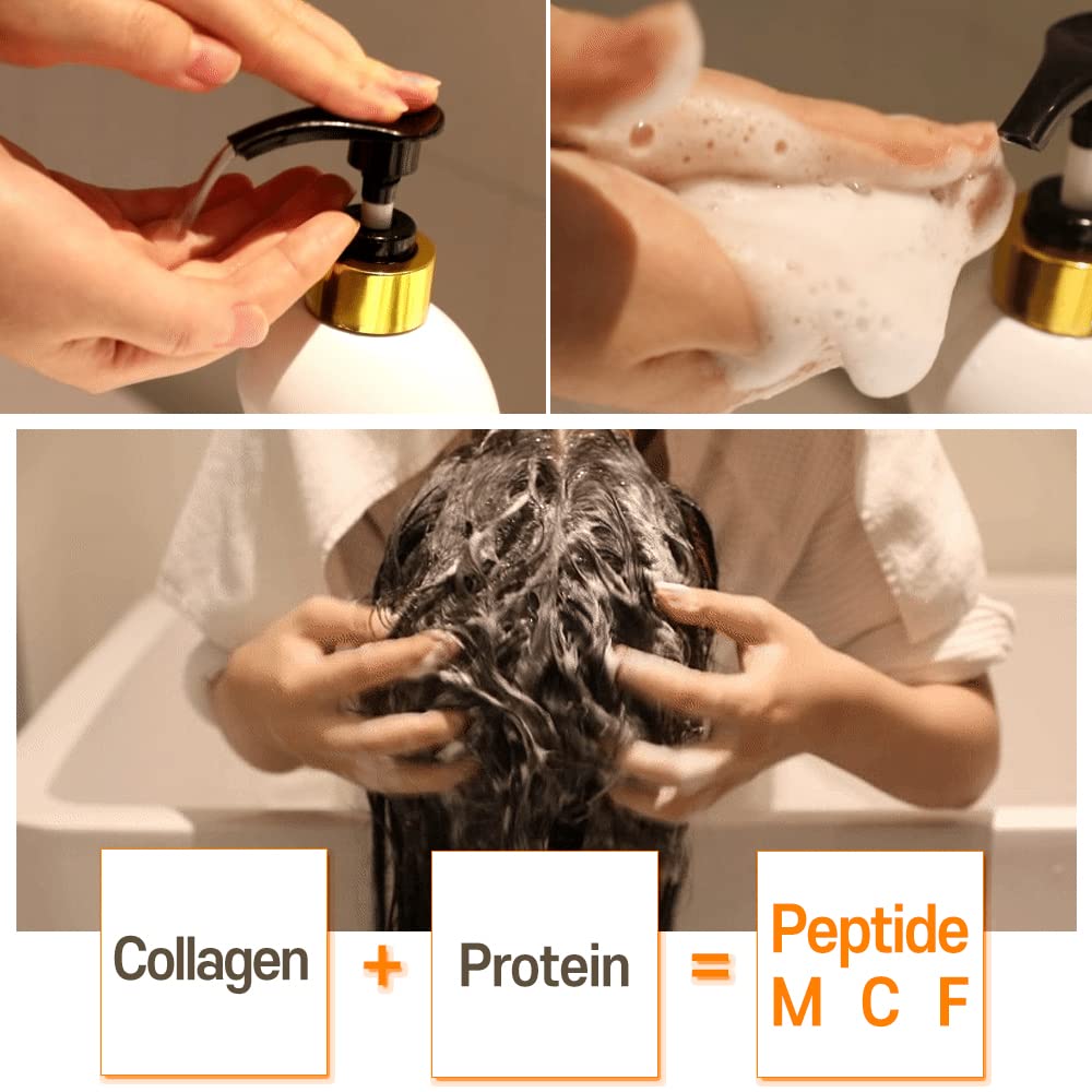 Elizavecca CER-100 rinse water running through hair after application.
