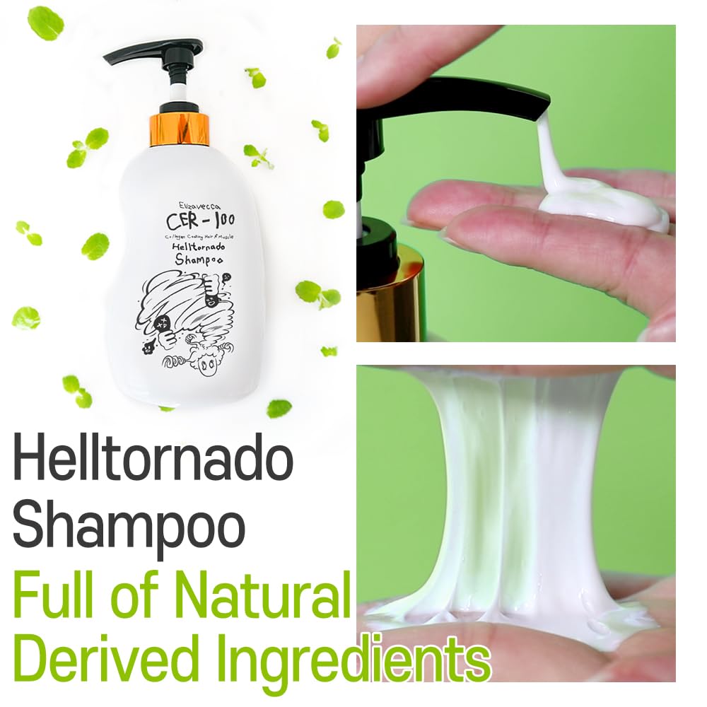 Elizavecca CER-100 shampoo during hair-wash session conveys refreshing cleanse.