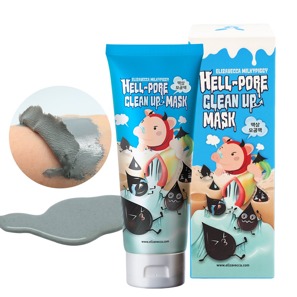 Elizavecca Hell Pore routine illustrates a quick masking ritual for clearer skin.