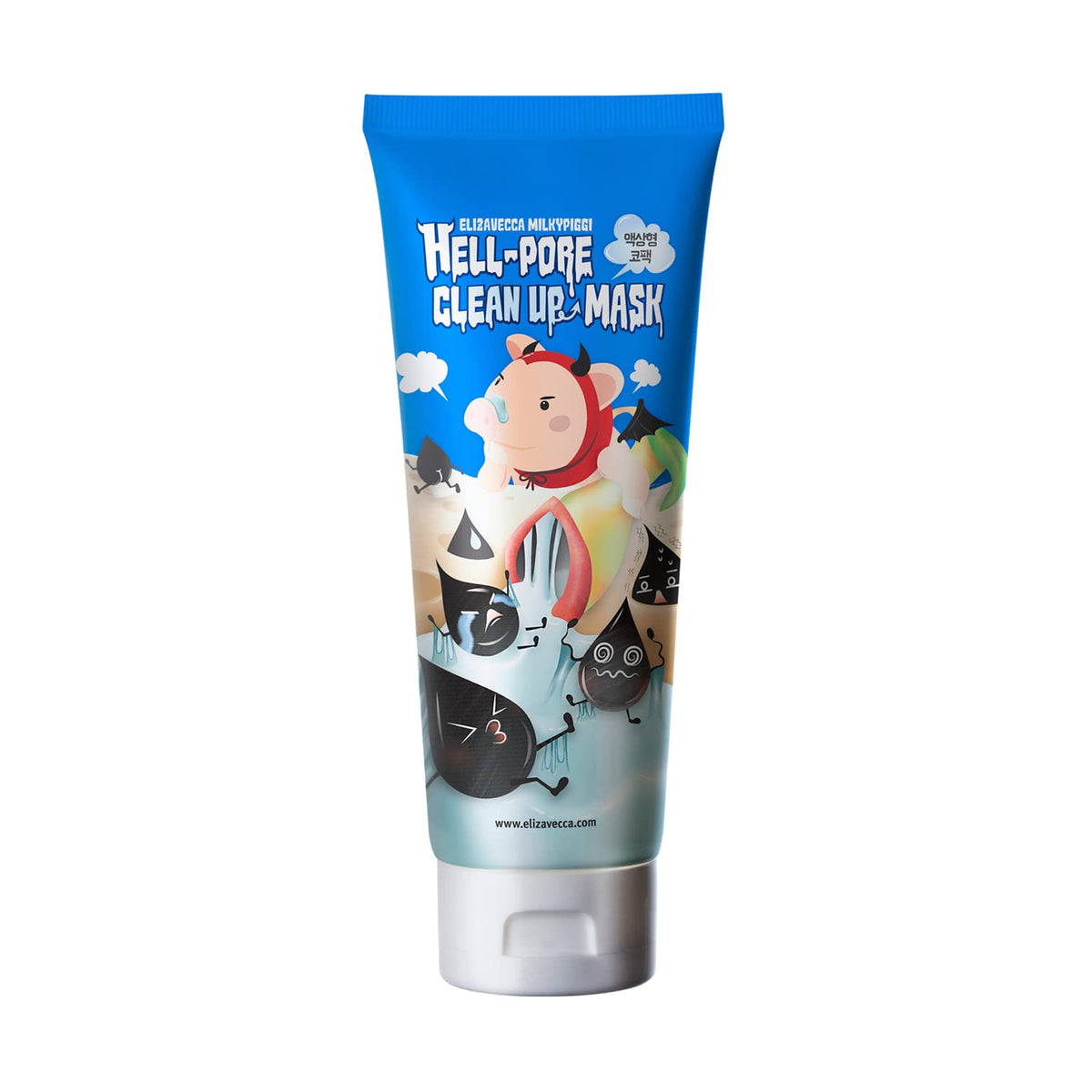 Elizavecca Milky Piggy Hell Pore mask being applied for deep cleansing.