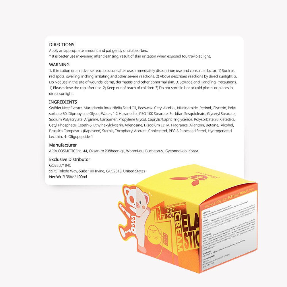 Elizavecca packaging shows night-care oriented design for easy jar use.