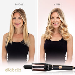 ELLA BELLA ceramic technology delivers smooth glide and hair protection.