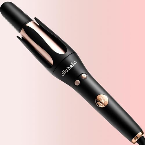 ELLA BELLA automatic rotating curling iron with digital display for precise temperature control.