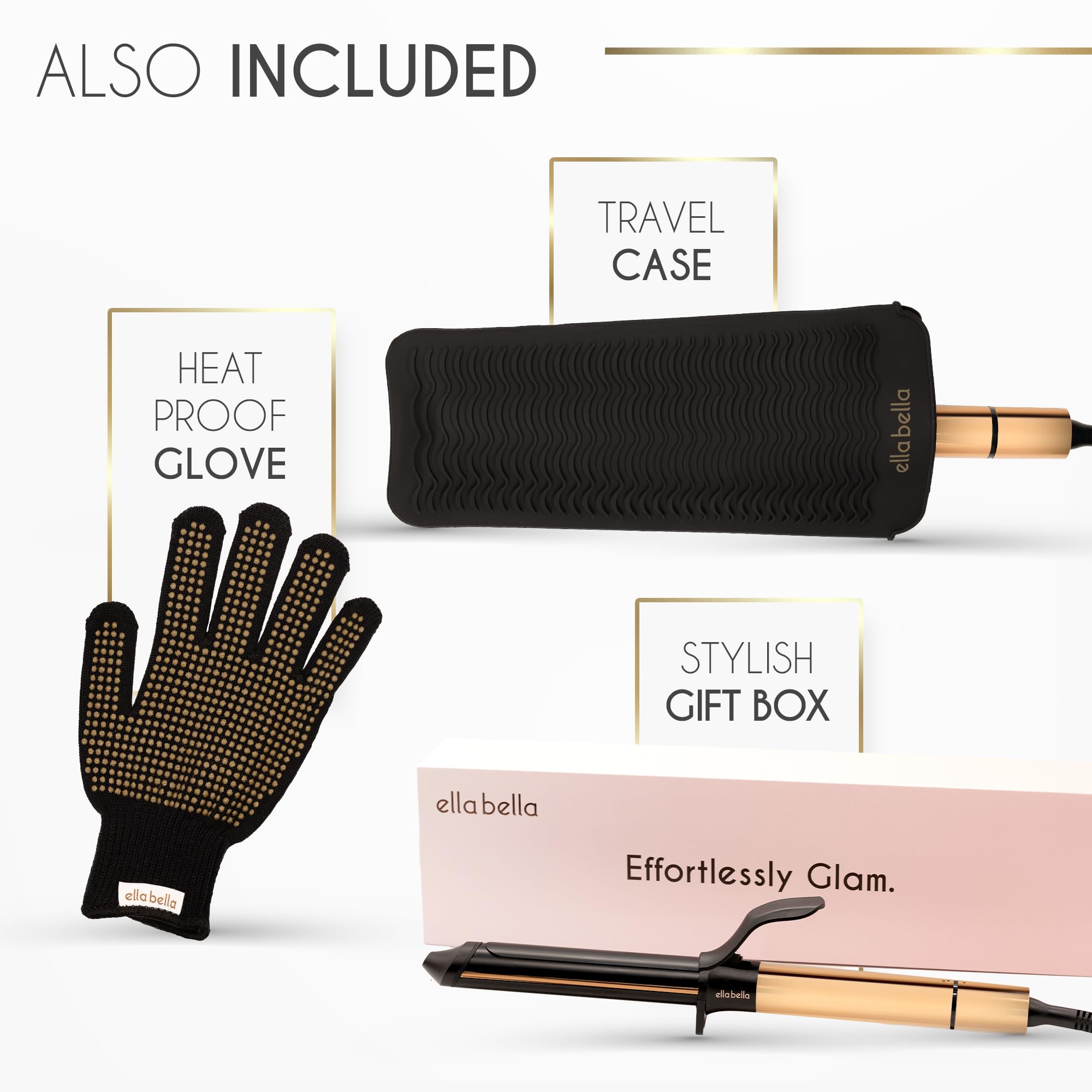 ELLA BELLA compatible with all hair types for customizable curl styles.