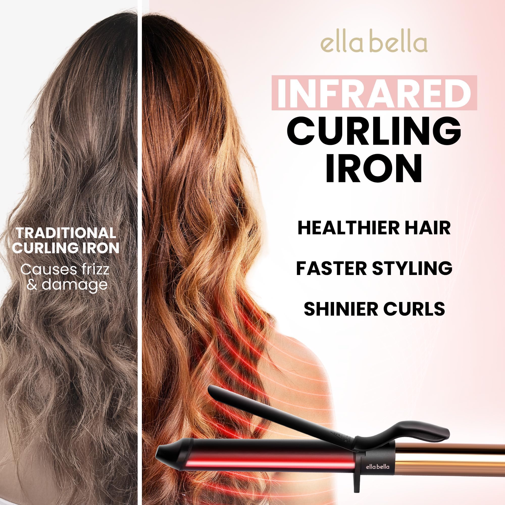 ELLA BELLA Curling Iron heat-resistant carry case supports travel storage.