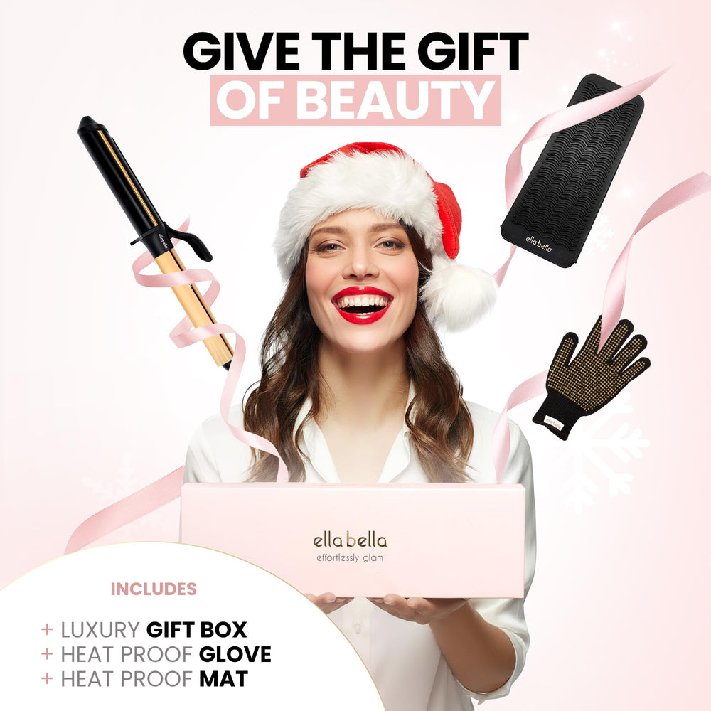 ELLA BELLA Curling Iron includes a professional styling glove for safe styling.