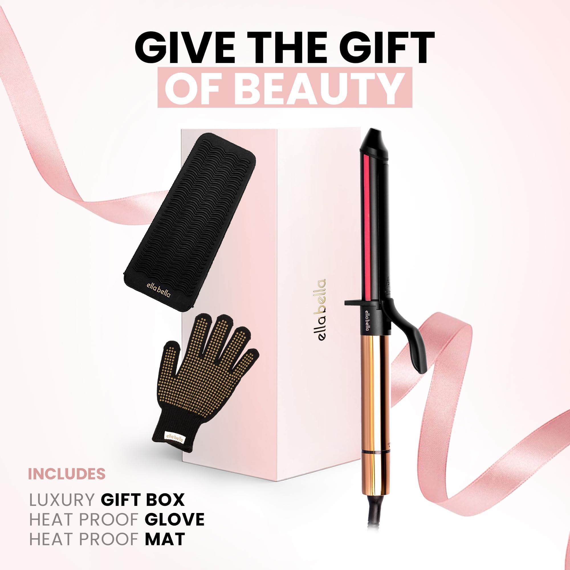 ELLA BELLA Curling Iron compact setup ideal for on-the-go styling.