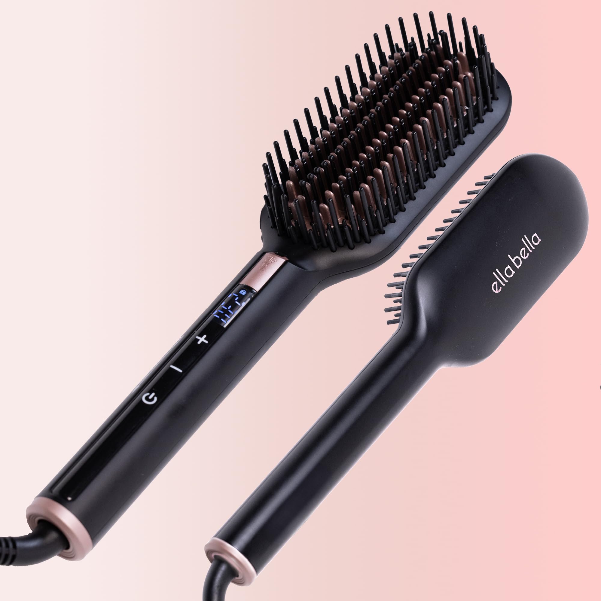 ELLA BELLA hair straightening brush one-pass smoothing for fast, sleek results