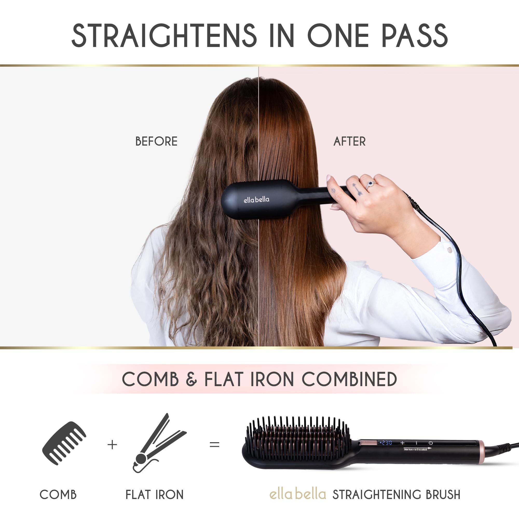 ELLA BELLA ionic technology for frizz control and shiny hair