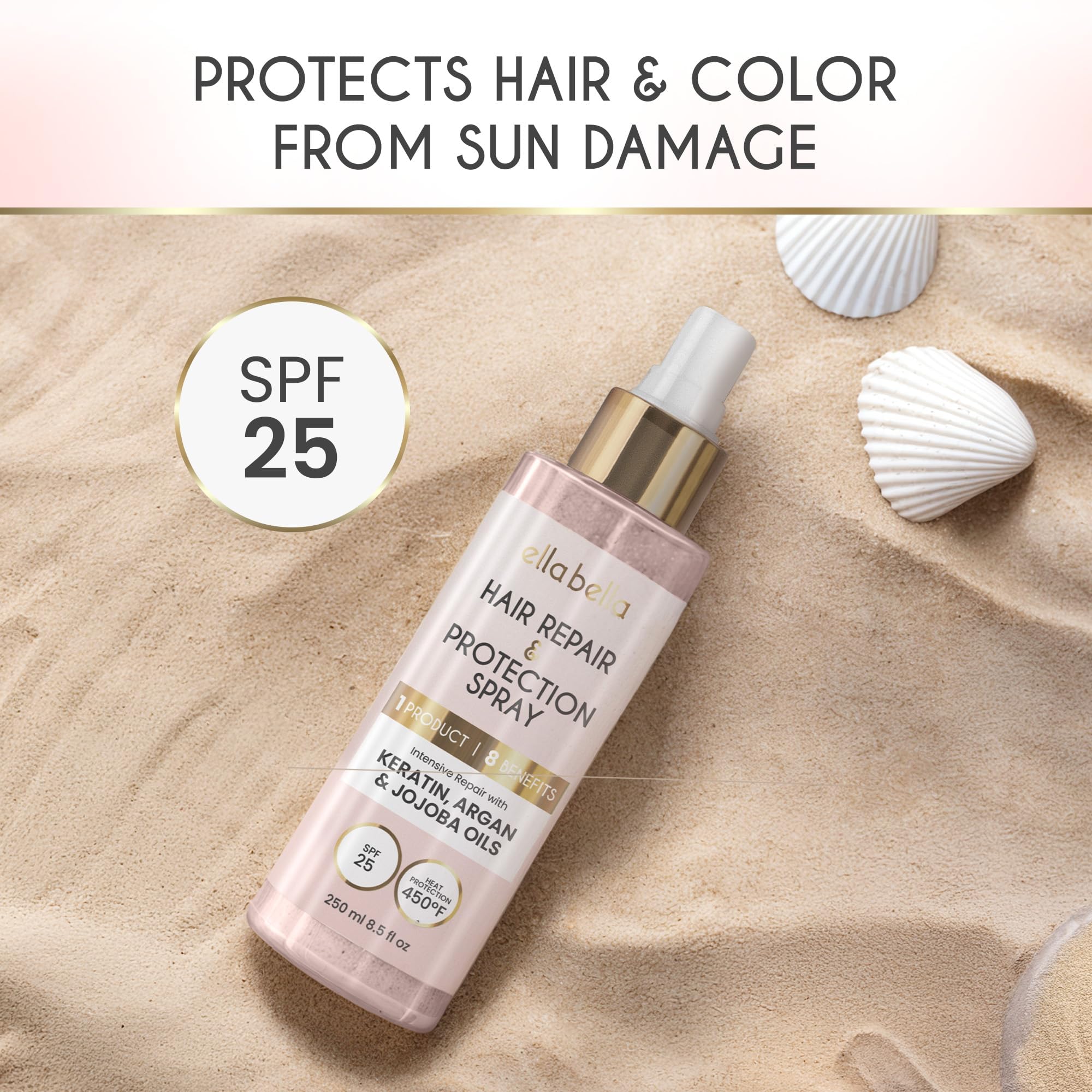 ELLA BELLA paraben-free cruelty-free badge on packaging