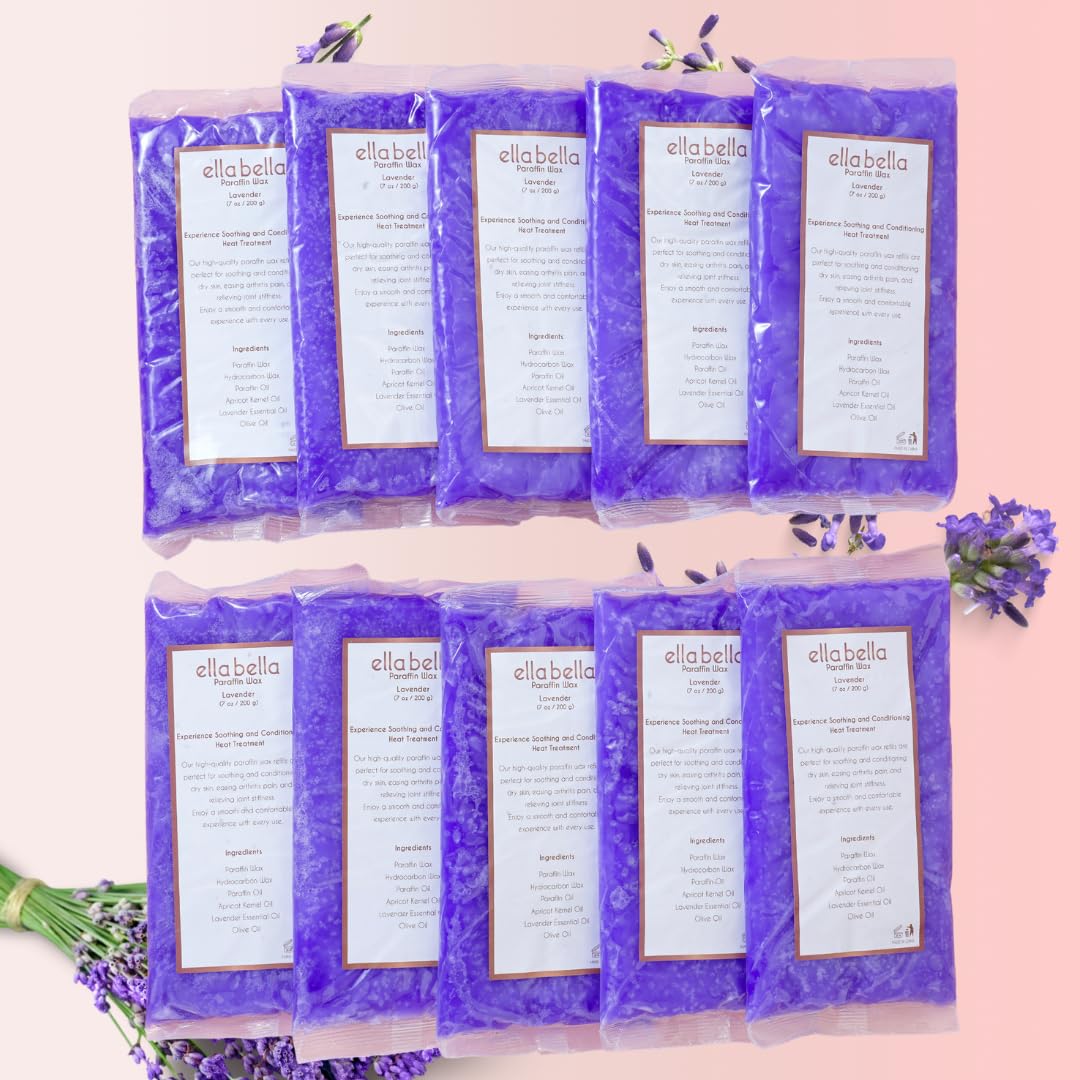 ELLA BELLA Paraffin Wax Refill Lavender bottle promotes relaxed mood and skin hydration
