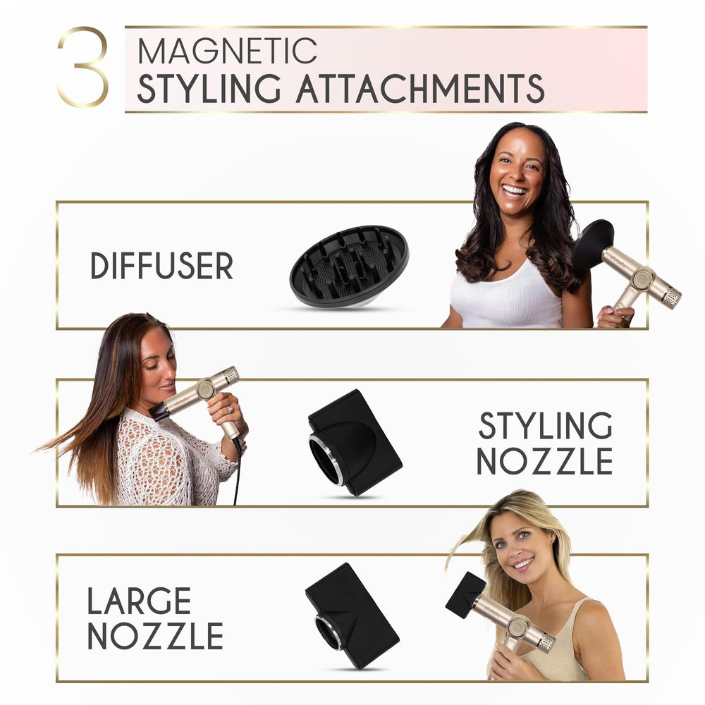 ELLA BELLA versatile styling diffuser supports multiple looks
