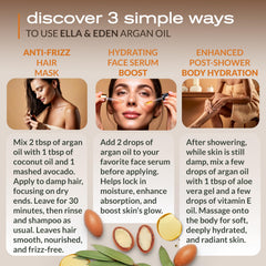Argan oil enhances hair shine and helps reduce frizz.