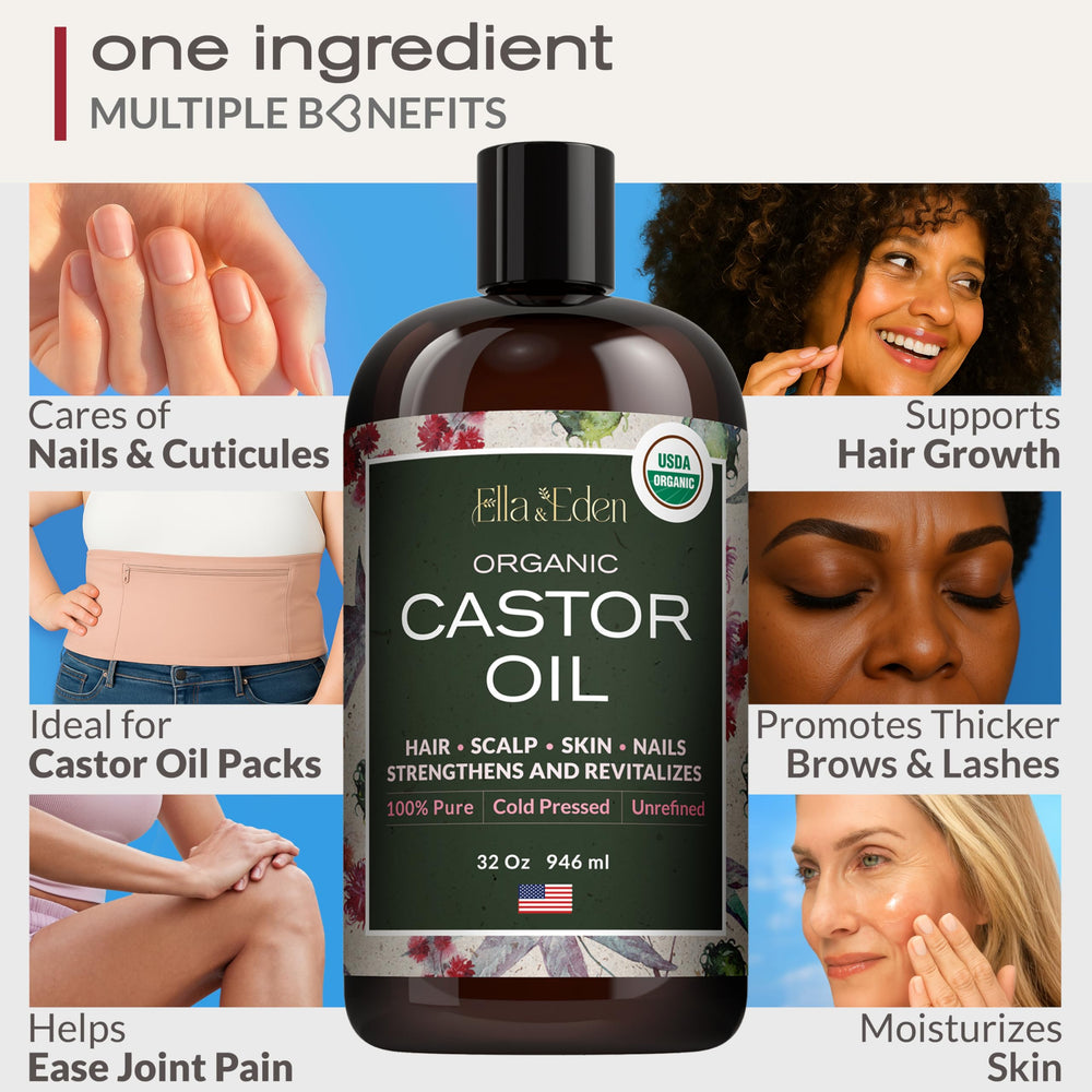 Ella & Eden castor oil relaxation-pack focus for abdominal comfort rituals.