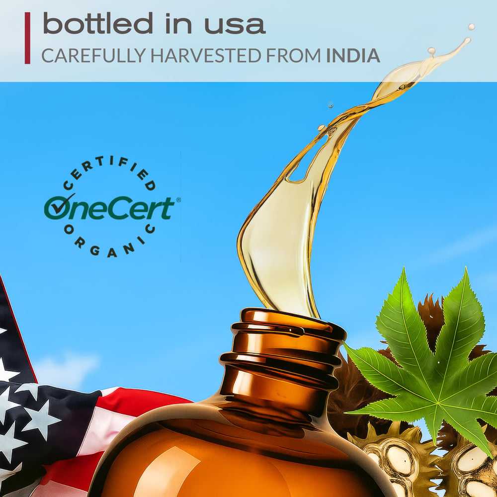 Ella & Eden castor oil USDA certification seal emphasizes purity.
