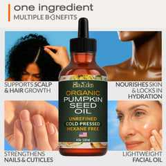 Ella & Eden pumpkin seed oil texture on skin showing quick absorption and hydration