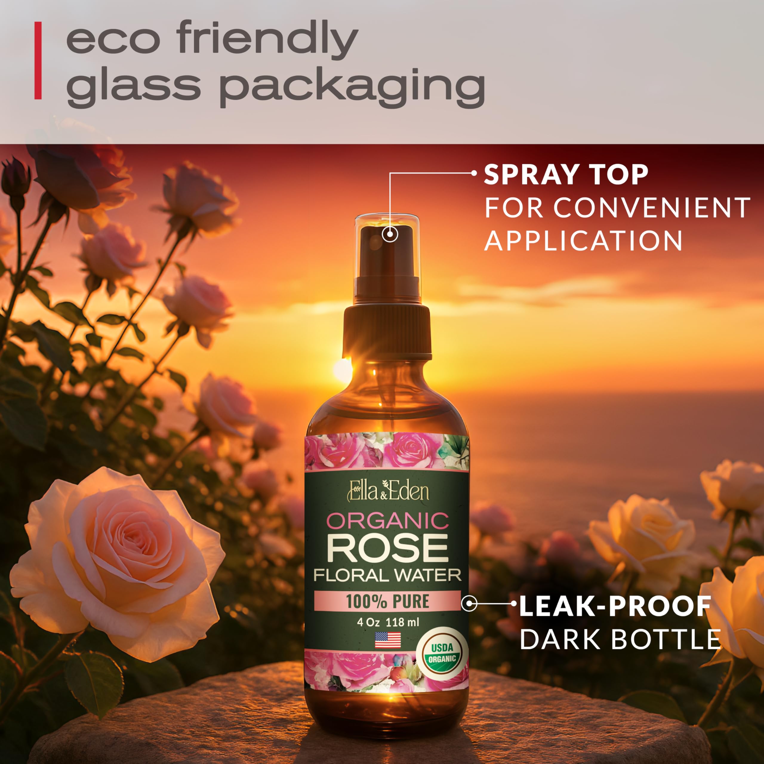 Setting makeup evenly with Ella & Eden rose water spray.