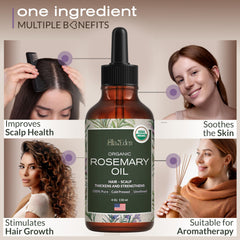 Ella & Eden rosemary oil dropper ready for precise application.