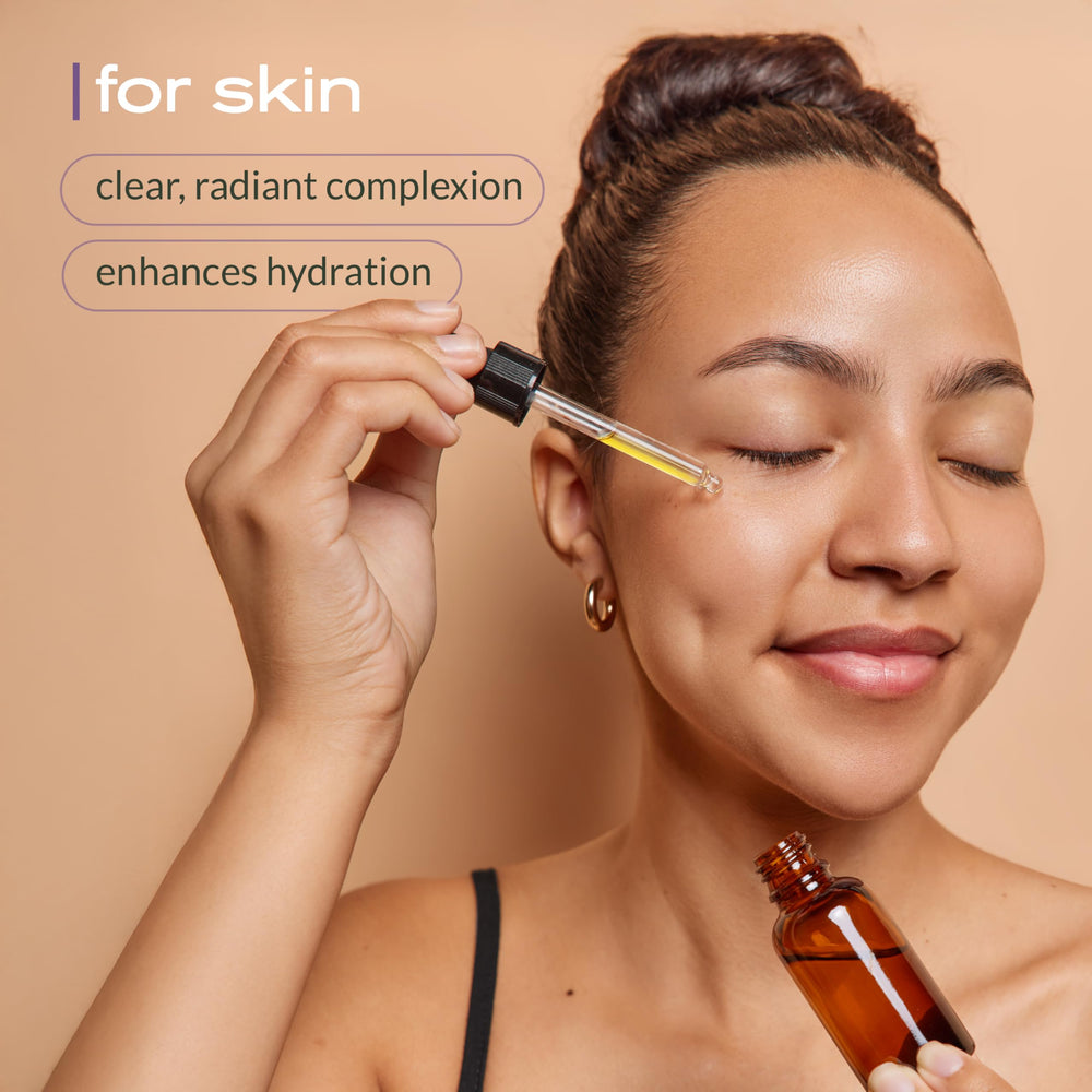 Ella & Eden rosemary oil applying to skin for gentle nourishment.