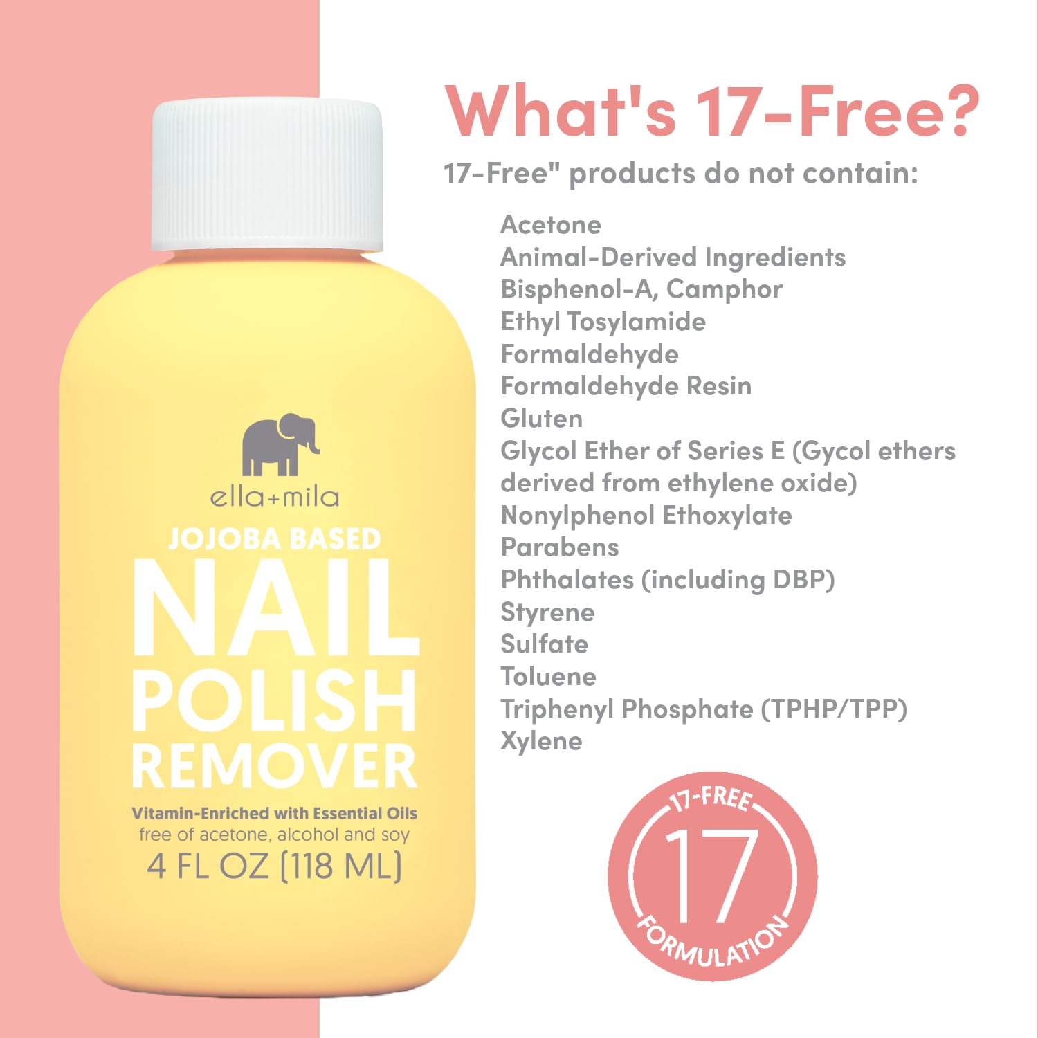 hand applying ella+mila remover to cuticles shows moisturizing protection during polish removal.