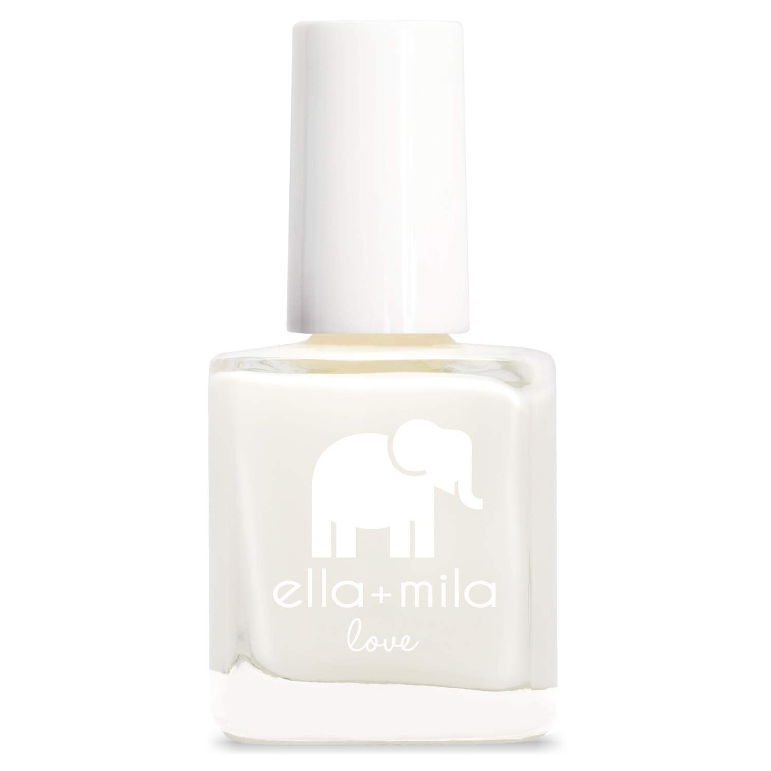 ella-mila Pure Love bottle shows fast-drying top coat for salon-like nails.