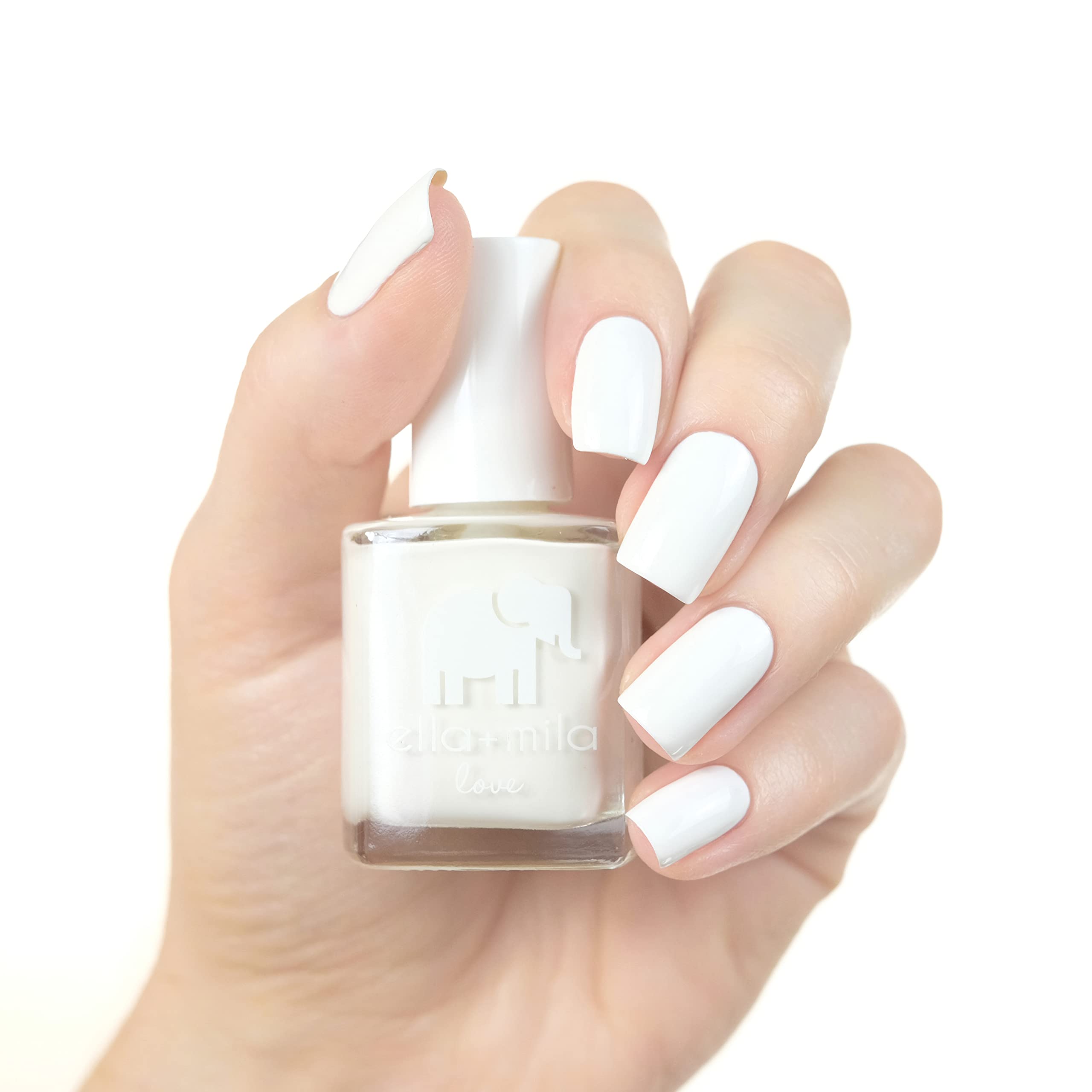 ella-mila Pure Love nails application demonstrates smooth, even coverage.